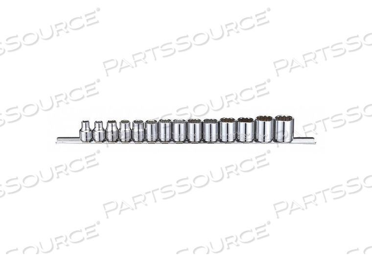 SOCKET SET, STANDARD SOCKET COUNT/STYLE (14) 12-POINT, STANDARD SOCKET STYLE/SIZE STANDARD 12-POINT: 10 MM, 11 MM, 12 MM, 13 MM, 14 MM, 15 M by Westward SOCKET SET, STANDARD SOCKET COUNT/STYLE (14) 12-POINT, STANDARD SOCKET STYLE/SIZE STANDARD 12-POINT: 10 MM, 11 MM, 12 MM, 13 MM, 14 MM, 15 M by Westward