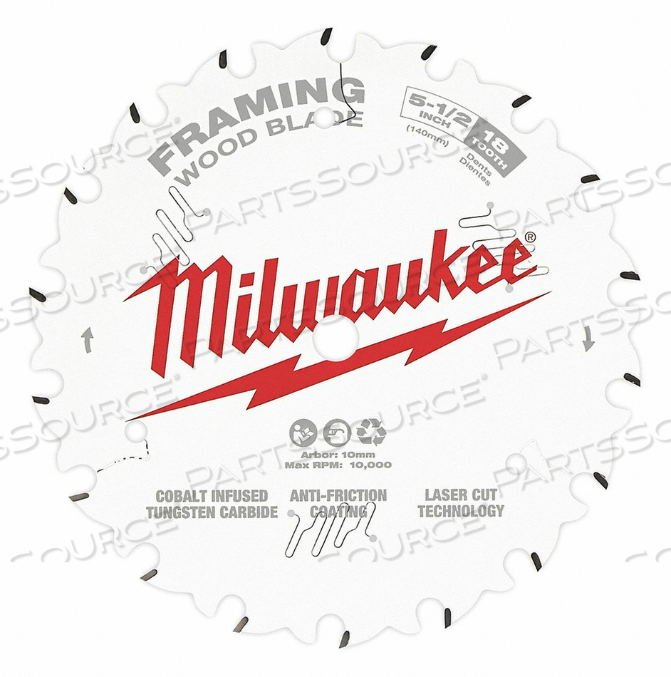 CIRCULAR SAW BLADE BLADE DIA 5-1/2 IN. by Milwaukee Electric Tools CIRCULAR SAW BLADE BLADE DIA 5-1/2 IN. by Milwaukee Electric Tools