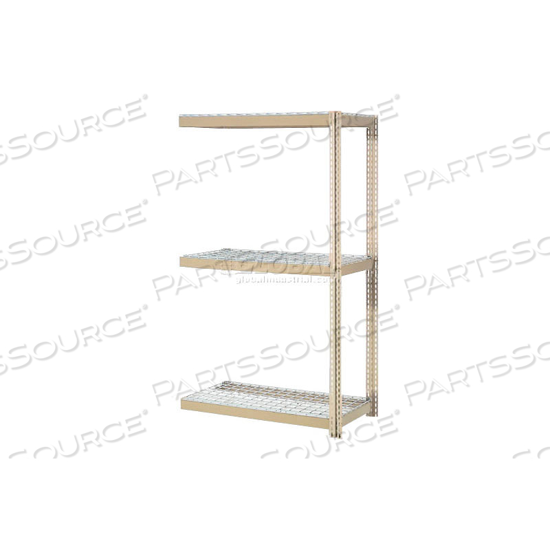 EXPANDABLE ADD-ON RACK 60X24X84 TAN, 3 LEVELS WIRE DECK 1000LB CAP PER LEVEL 