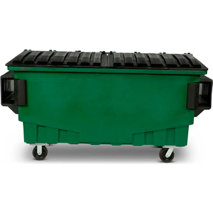 1 CUBIC YARD FRONT LOADING DUMPSTER W/ BUMPERS, WASTE GREEN by Toter