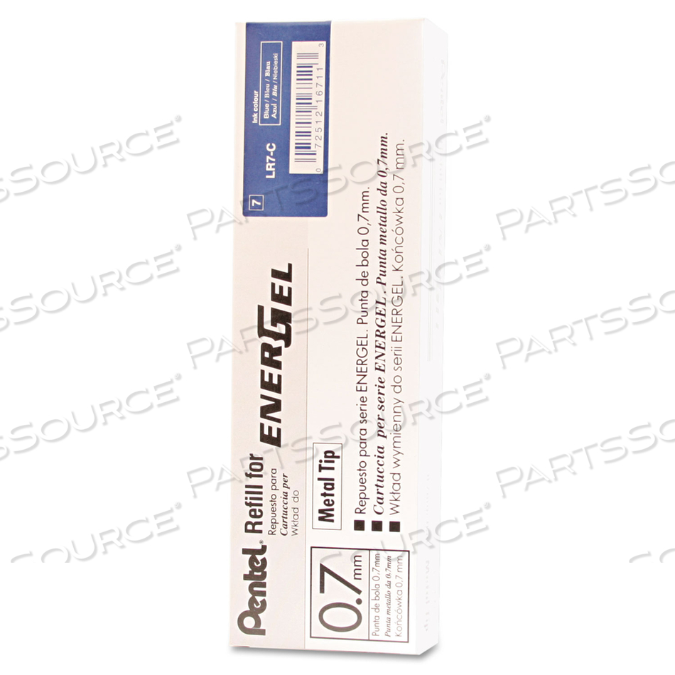 REFILL FOR PENTEL ENERGEL RETRACTABLE LIQUID GEL PENS, MEDIUM CONICAL TIP, BLUE INK by Pentel of America