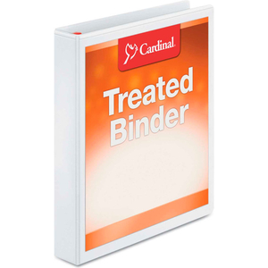 TREATED CLEARVUE LOCKING SLANT-D RING BINDER, 1" CAPACITY, WHITE by Cardinal