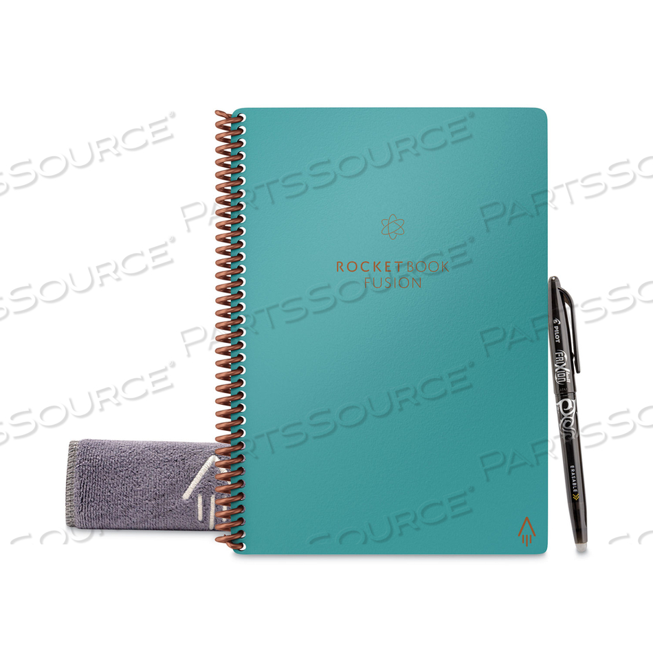 FUSION SMART NOTEBOOK, SEVEN ASSORTED PAGE FORMATS, TEAL COVER, 8.8 X 6, 21 SHEETS by Rocketbook FUSION SMART NOTEBOOK, SEVEN ASSORTED PAGE FORMATS, TEAL COVER, 8.8 X 6, 21 SHEETS by Rocketbook