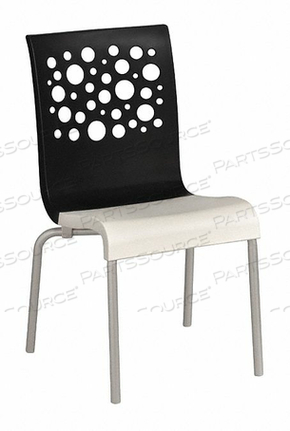 CHAIR BLACK/WHITE STACKABLE 35-1/2 H 