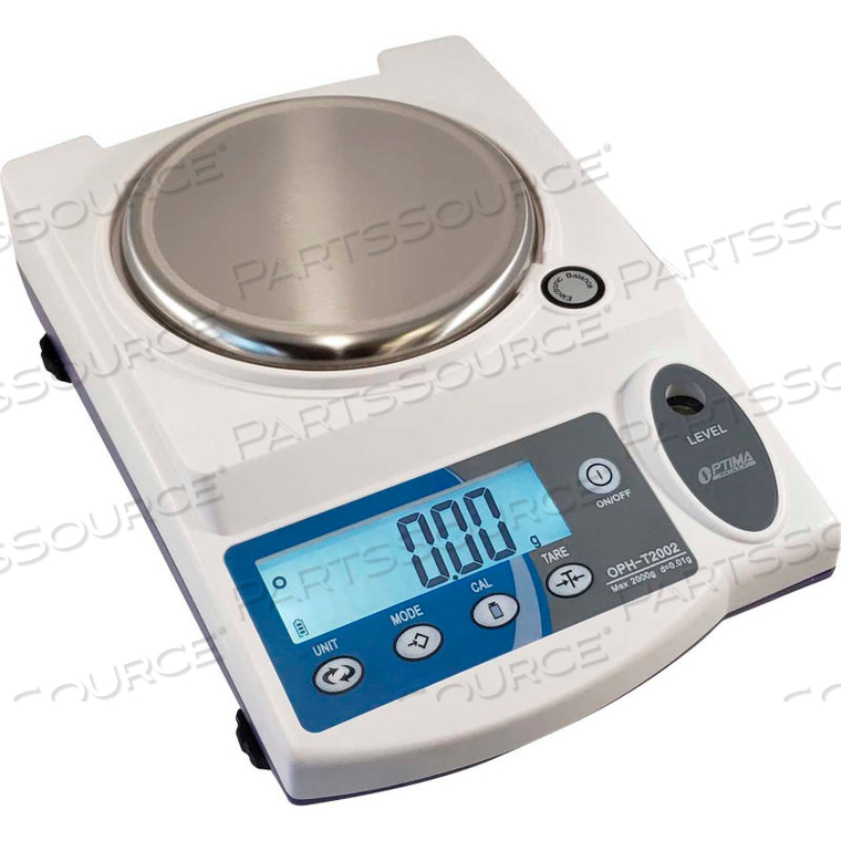 OPH-T602 PRECISION BALANCE 600G X 0.01G 6-1/2" X 7-5/16" by Optima Scale Manufacturing Inc. OPH-T602 PRECISION BALANCE 600G X 0.01G 6-1/2" X 7-5/16" by Optima Scale Manufacturing Inc.