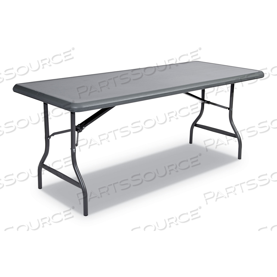 INDESTRUCTABLE INDUSTRIAL FOLDING TABLE, RECTANGULAR TOP, 1,200 LB CAPACITY, 72W X 30D X 29H, CHARCOAL by Iceberg Enterprises