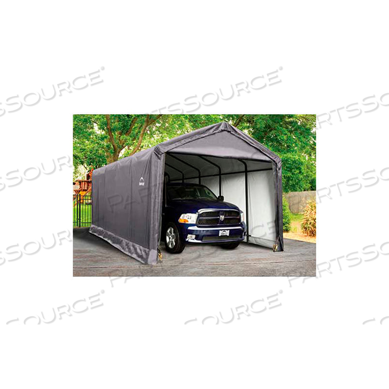 SHELTERTUBE 12 X 25 X 11 FT. PEAK STYLE GARAGE/SHELTER- GRAY 