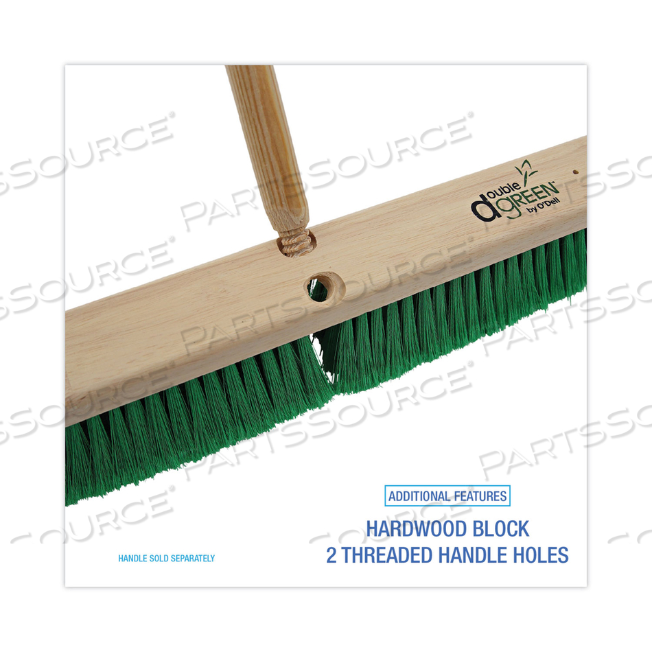 FLOOR BROOM HEAD, 3" GREEN FLAGGED RECYCLED PET PLASTIC BRISTLES, 24" BRUSH by Boardwalk FLOOR BROOM HEAD, 3" GREEN FLAGGED RECYCLED PET PLASTIC BRISTLES, 24" BRUSH by Boardwalk