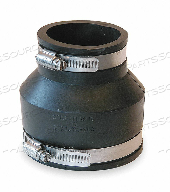 FLEXIBLE COUPLING, PVC, FOR 5 IN_6 IN PIPE, 5 3/4 IN OVERALL LG, 2 CLAMPS INCLUDED by Fernco FLEXIBLE COUPLING, PVC, FOR 5 IN_6 IN PIPE, 5 3/4 IN OVERALL LG, 2 CLAMPS INCLUDED by Fernco
