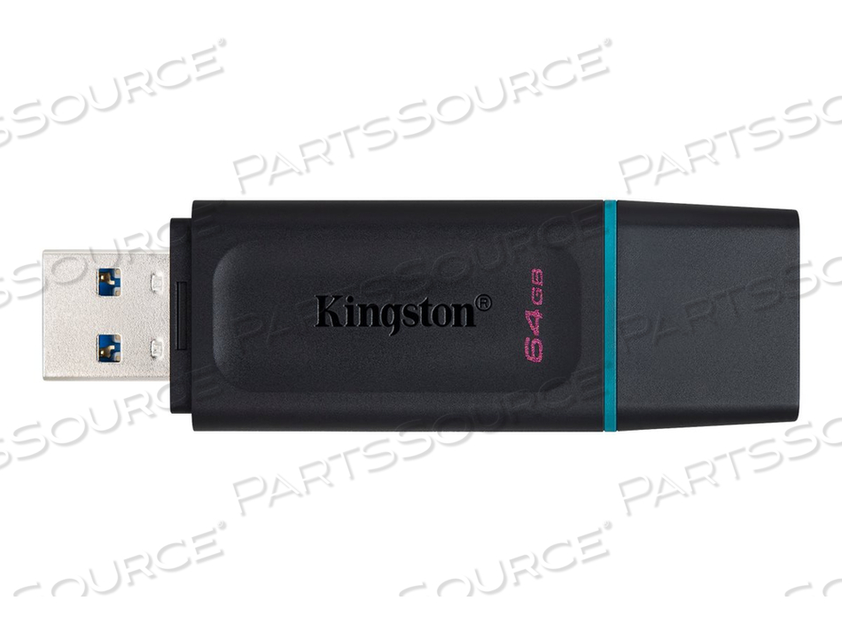 DATATRAVELER EXODIA, USB FLASH DRIVE, 64 GB, USB 3.2 GEN 1, BLACK WITH TEAL by Kingston Technology DATATRAVELER EXODIA, USB FLASH DRIVE, 64 GB, USB 3.2 GEN 1, BLACK WITH TEAL by Kingston Technology