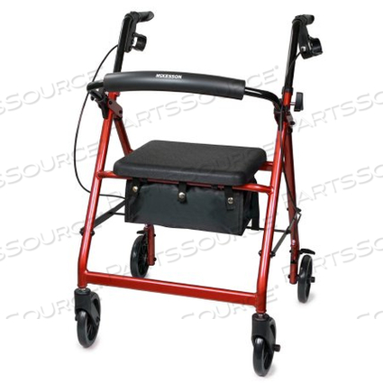 4-WHEEL ROLLATOR, RED by McKesson 4-WHEEL ROLLATOR, RED by McKesson