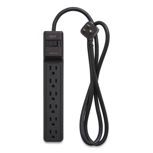 SURGE PROTECTOR, 6 AC OUTLETS, 4 FT CORD, 600 J, BLACK by NXT Technologies