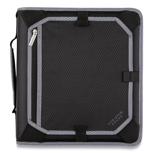 ZIPPER BINDER, 3 RINGS, 2" CAPACITY, 11 X 8.5, BLACK/GRAY ACCENTS by Five Star