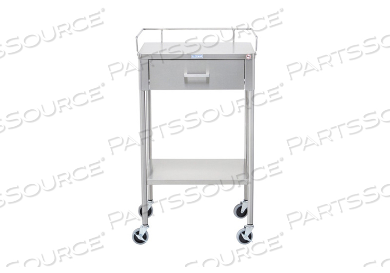 TABLE, ANESTHESIA/UTILITY, INSTRUMENT, 20IN WIDTH, 34IN HEIGHT, 16IN DEPTH, FERGUSON, STAINLESS STEEL, WITH 1 DRAWER BELOW by Blickman TABLE, ANESTHESIA/UTILITY, INSTRUMENT, 20IN WIDTH, 34IN HEIGHT, 16IN DEPTH, FERGUSON, STAINLESS STEEL, WITH 1 DRAWER BELOW by Blickman