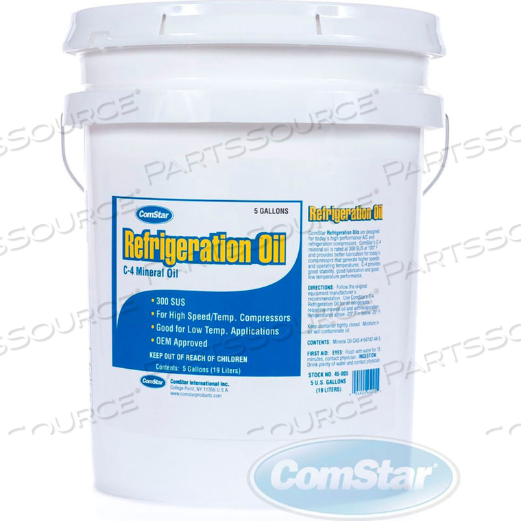 MINERAL REFRIGERATION OIL 5 GALLONS 300 SUS by Comstar International Inc
