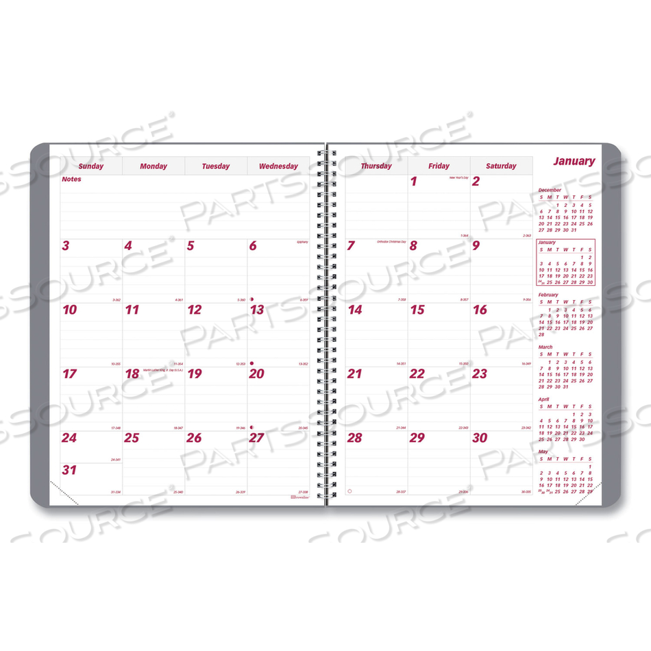 MOUNTAINS 14-MONTH PLANNER, MOUNTAINS PHOTOGRAPHY, 11 X 8.5, BLUE/GREEN COVER, 14-MONTH (DEC TO JAN): 2022 TO 2024 