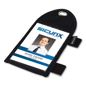 ID NECK POUCH WITH PEN LOOP, VERTICAL, 4 X 2.75, BLACK by Sicurix