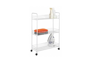 3-TIER ROLLING HOUSEHOLD STORAGE CART, WHITE by Honey-Can-Do 3-TIER ROLLING HOUSEHOLD STORAGE CART, WHITE by Honey-Can-Do