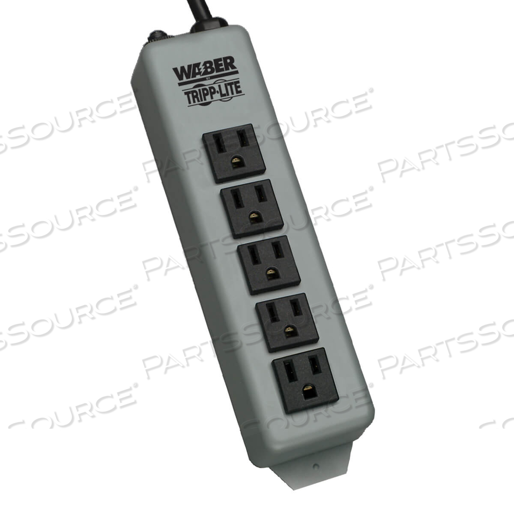 WABER POWER STRIP 5-OUTLET INDUSTRIAL 5-15R 5-15P 15FT CORD by Tripp Lite WABER POWER STRIP 5-OUTLET INDUSTRIAL 5-15R 5-15P 15FT CORD by Tripp Lite