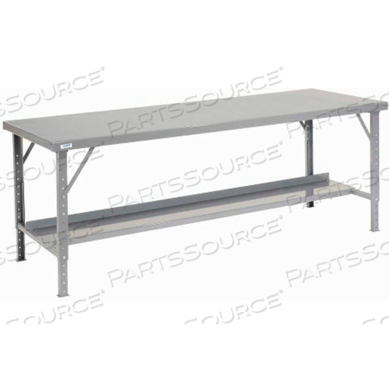 96"W X 28"D HEAVY-DUTY EXTRA LONG ASSEMBLY WORKBENCH STEEL TOP - GRAY by Approved Vendor