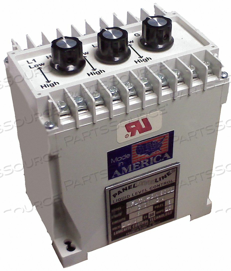 DIN MOUNT LEVEL CONTROL 3 RELAY 240VAC by Lumenite Control Technology, Inc.