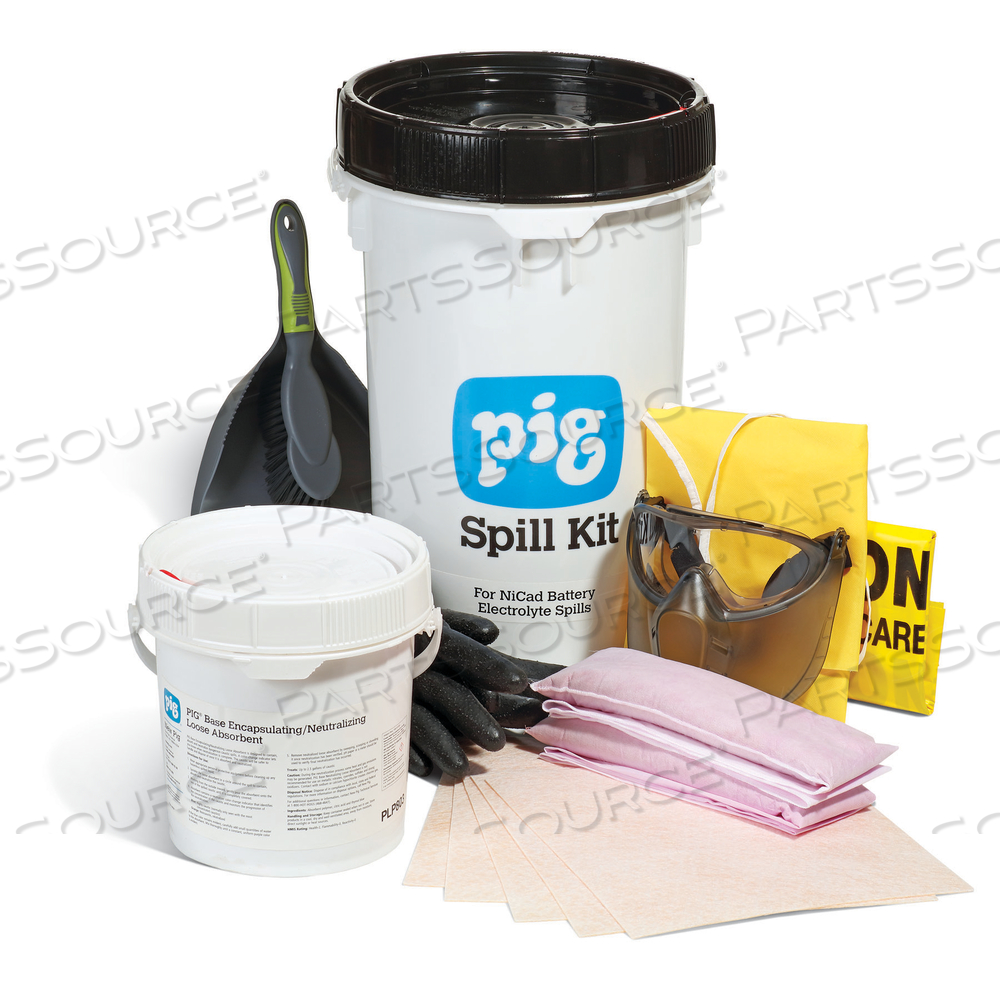 PIG NICAD BATTERY NEUTRALIZING SPILL KIT IN BUCKET by New Pig Corporation