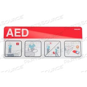 AED AWARENESS PLACARD, RED by Philips Healthcare