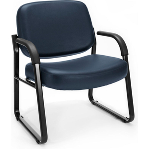BIG AND TALL GUEST AND RECEPTION CHAIR WITH ARMS, IN NAVY () by OFM Inc