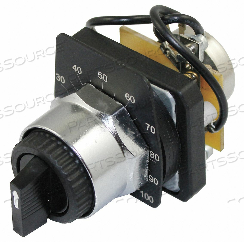 POTENTIOMETER, WATTS 2 W, OHMS 10,000, MAX. VOLTAGE 500V AC, MAX. AMPS 4 MA, 0 TO 100 PERCENT DIAL PLATE GRADUATIONS, NEMA RATING 13, 4, 30  by DAYTON ELECTRIC MANUFACTURING CO