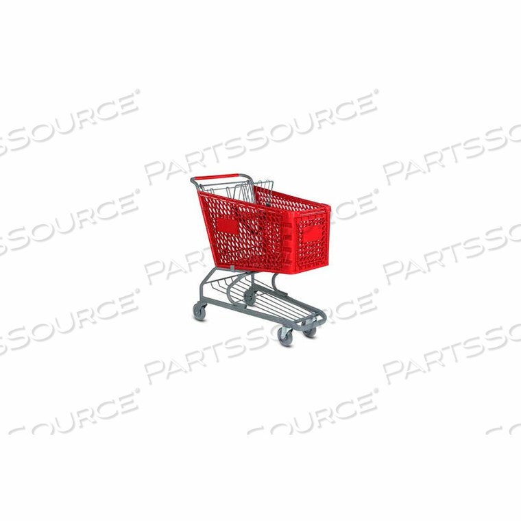 RED PLASTIC SHOPPING CART 5.2 CU. FOOT CAPACITY by Versacart Systems, Inc. RED PLASTIC SHOPPING CART 5.2 CU. FOOT CAPACITY by Versacart Systems, Inc.