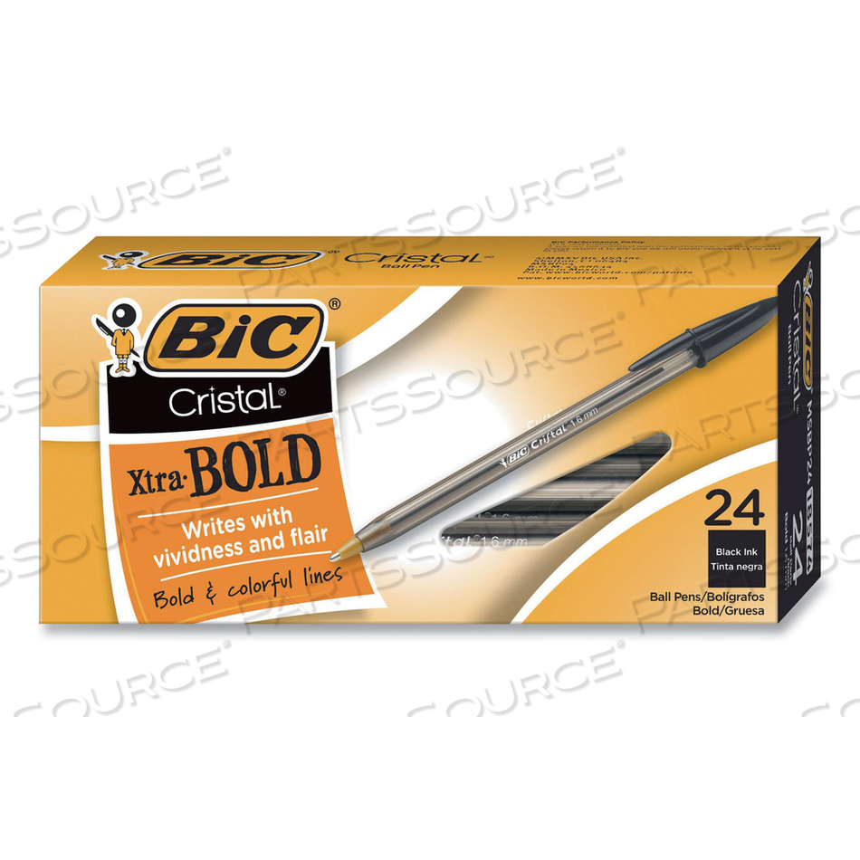 CRISTAL XTRA BOLD BALLPOINT PEN, STICK, BOLD 1.6 MM, BLACK INK, CLEAR BARREL by BIC CRISTAL XTRA BOLD BALLPOINT PEN, STICK, BOLD 1.6 MM, BLACK INK, CLEAR BARREL by BIC