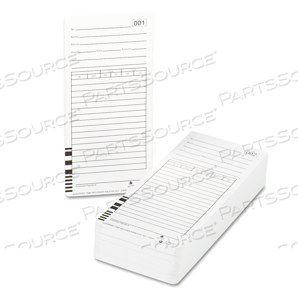 TIME CLOCK CARDS FOR ACROPRINT ES1000, TWO SIDES, 3.5 X 7 by Acroprint TIME CLOCK CARDS FOR ACROPRINT ES1000, TWO SIDES, 3.5 X 7 by Acroprint