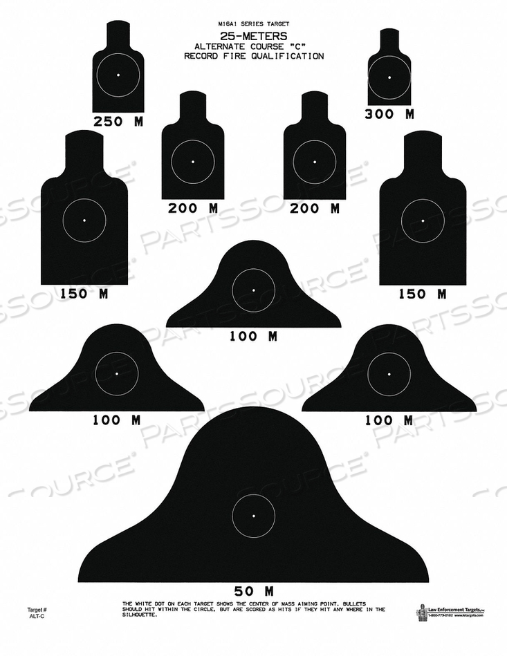 SILHOUETTE TARGET 23 IN H PK50 by LE Targets