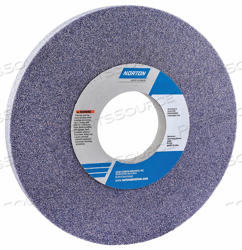 GRINDING WHEEL T1 10X3/4X3 AO 46G MED by Norton | Saint-Gobain Abrasives