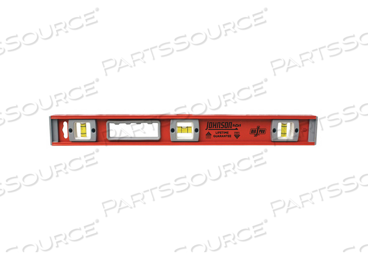 ALUMINUM LEVEL 24 IN L 3 VIALS by Johnson Level