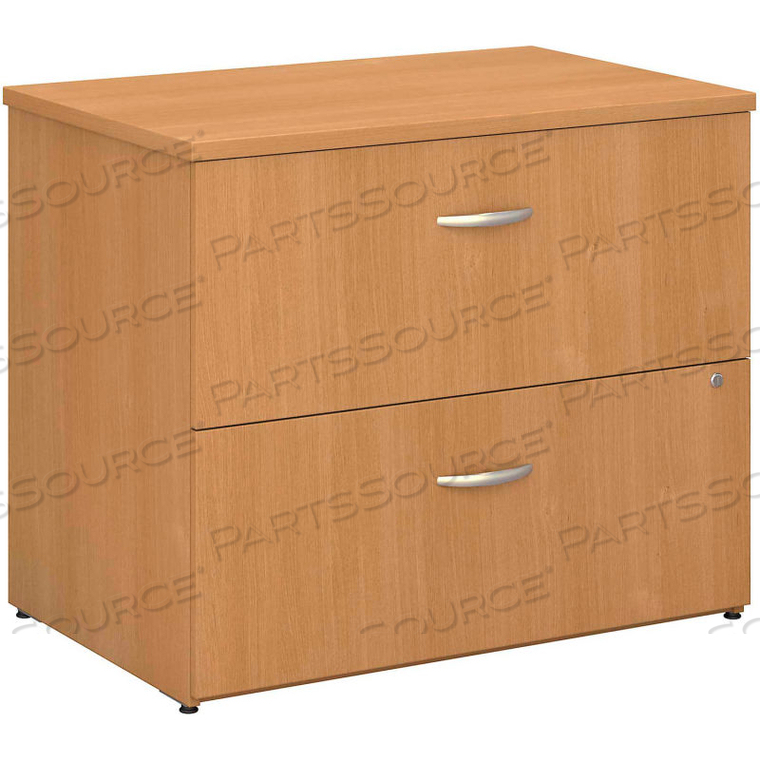 LATERAL FILE CABINET, 2 DRAWER WITH SINGLE HANDLE PULLS - LIGHT OAK - SERIES C 
