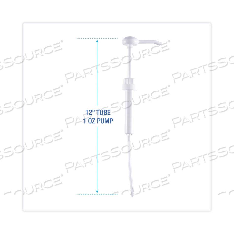 SIPHON PUMP, 1 OZ/PUMP, FOR 1 GAL BOTTLES, PLASTIC, 12" TUBE, WHITE by Boardwalk