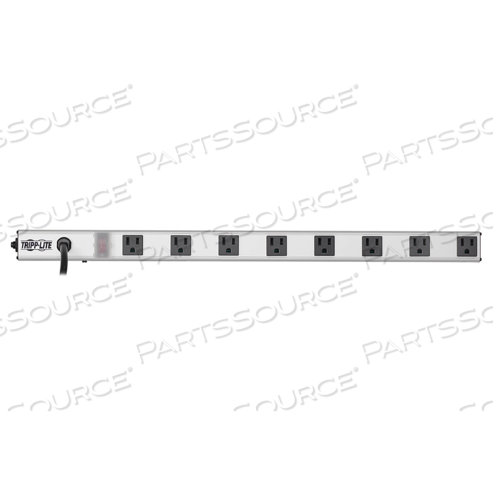 POWER STRIP 8-OUTLET RIGHT ANGLE 5-15R 15FT CORD 24" LENGTH 120V by Tripp Lite