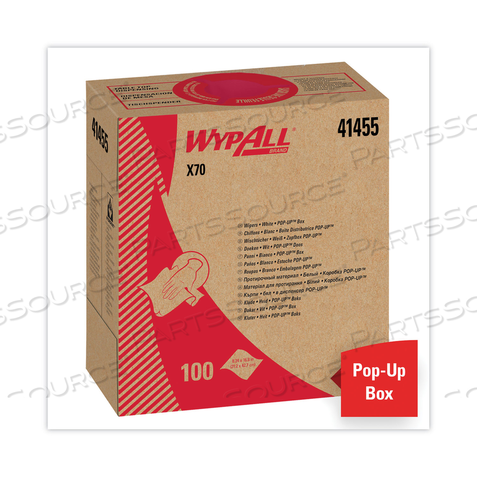 X70 CLOTHS, POP-UP BOX, 9.13 X 16.8, WHITE by WypAll