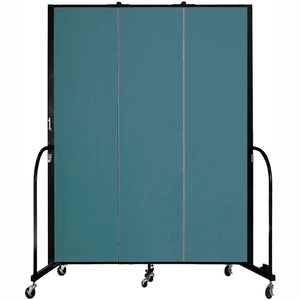 3 PANEL PORTABLE ROOM DIVIDER, 7'4"H X 5'9"L, FABRIC COLOR: LAKE by Screenflex