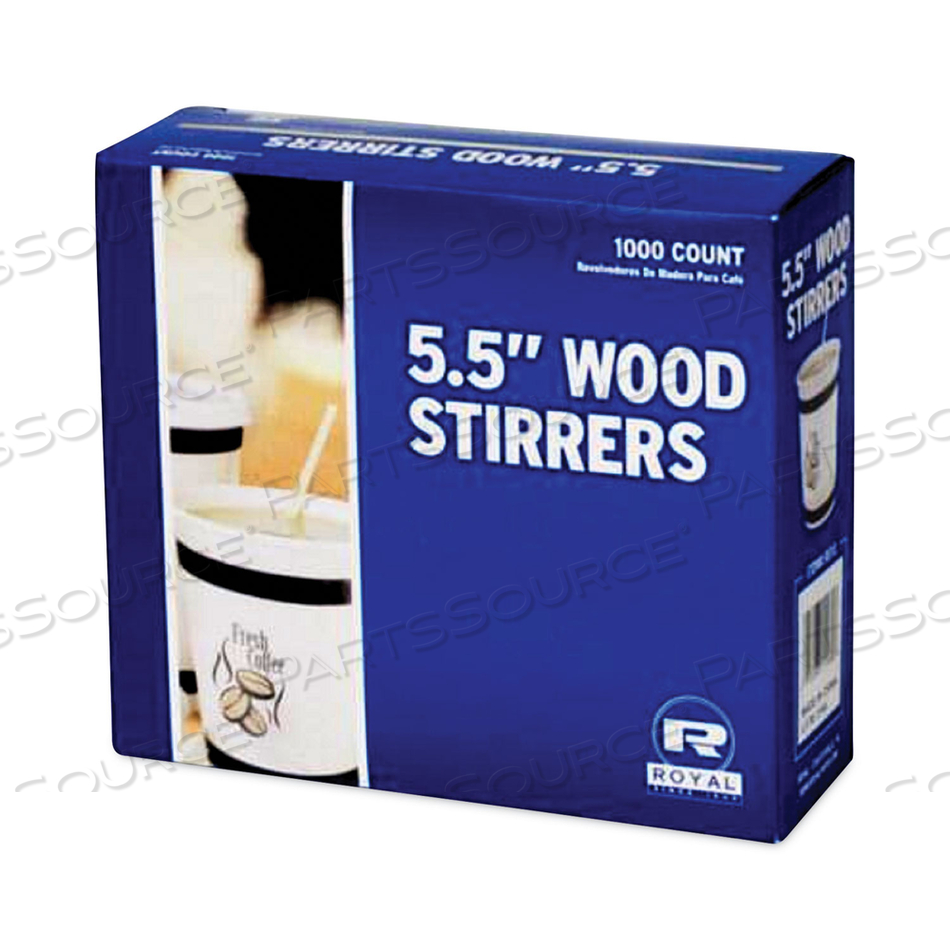 WOOD COFFEE STIRRERS, 5.5" by Royal Paper