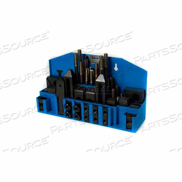 IMPORT 52 PC STEP BLOCK & CLAMP SET W/FITTED RACK 3/8"-16 FOR 7/16" SLOT 