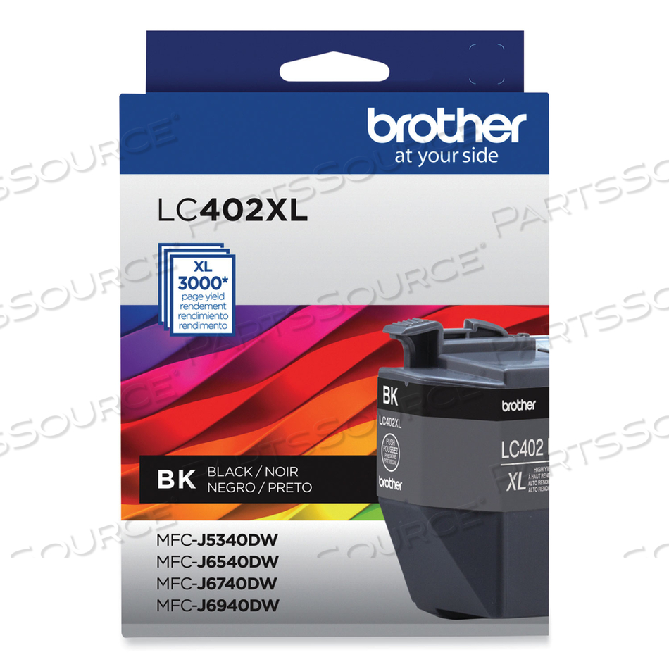 LC402XLBKS HIGH-YIELD INK, 3,000 PAGE-YIELD, BLACK by Brother LC402XLBKS HIGH-YIELD INK, 3,000 PAGE-YIELD, BLACK by Brother