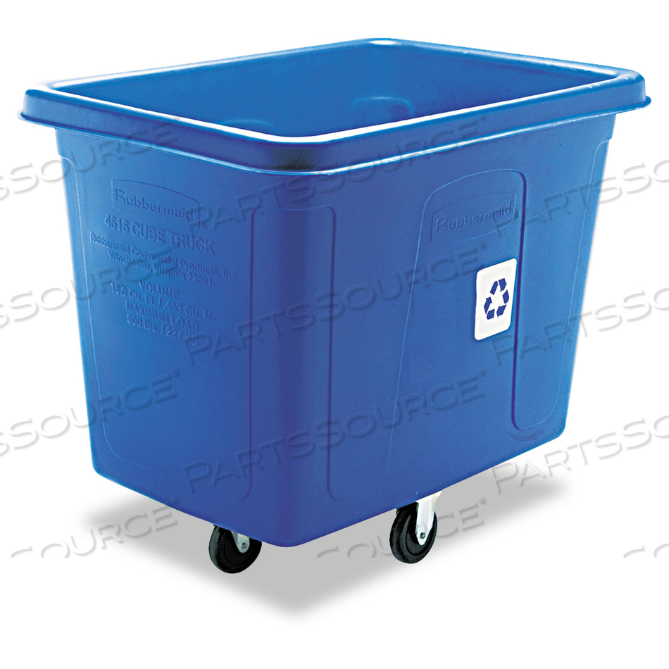 RECYCLING CUBE TRUCK, 120 GAL, 500 LB CAPACITY, POLYETHYLENE, BLUE by Rubbermaid Medical Division