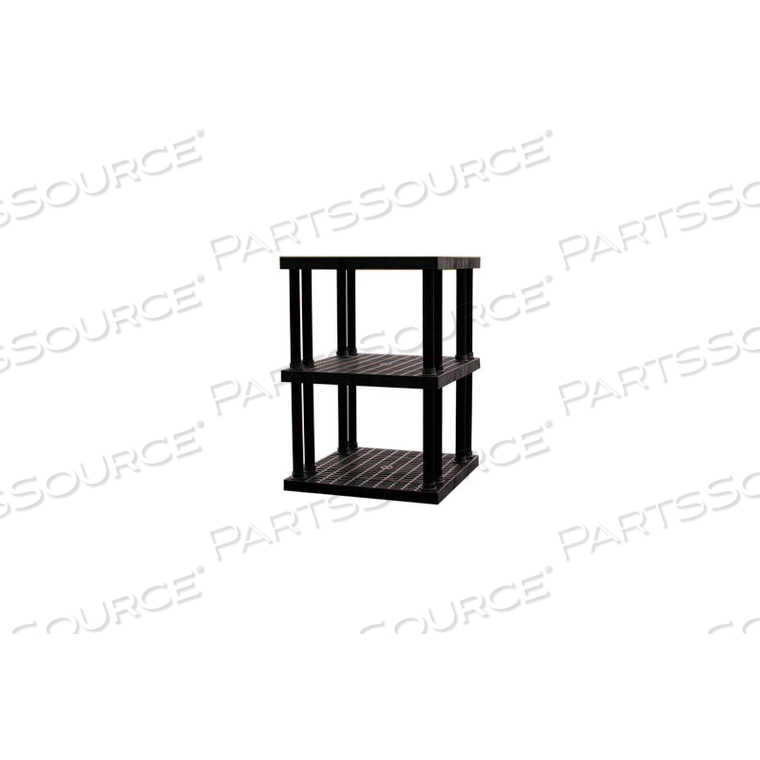STRUCTURAL PLASTIC VENTED SHELVING, 36"W X 36"D X 51"H, BLACK by SPC Industrial