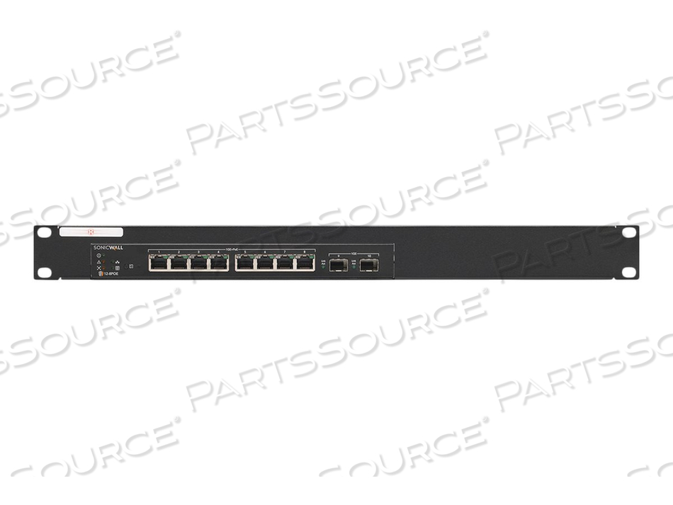 RM-SW-T8, NETWORK DEVICE MOUNTING KIT, RACK MOUNTABLE, RAL 9005, 1U, 19", FOR SONICWALL SWITCH SWS12-8, SWS12-8POE by Rackmount.IT