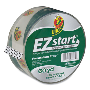 EZ START PREMIUM PACKAGING TAPE, 3" CORE, 1.88" X 60 YDS, CLEAR by Duck