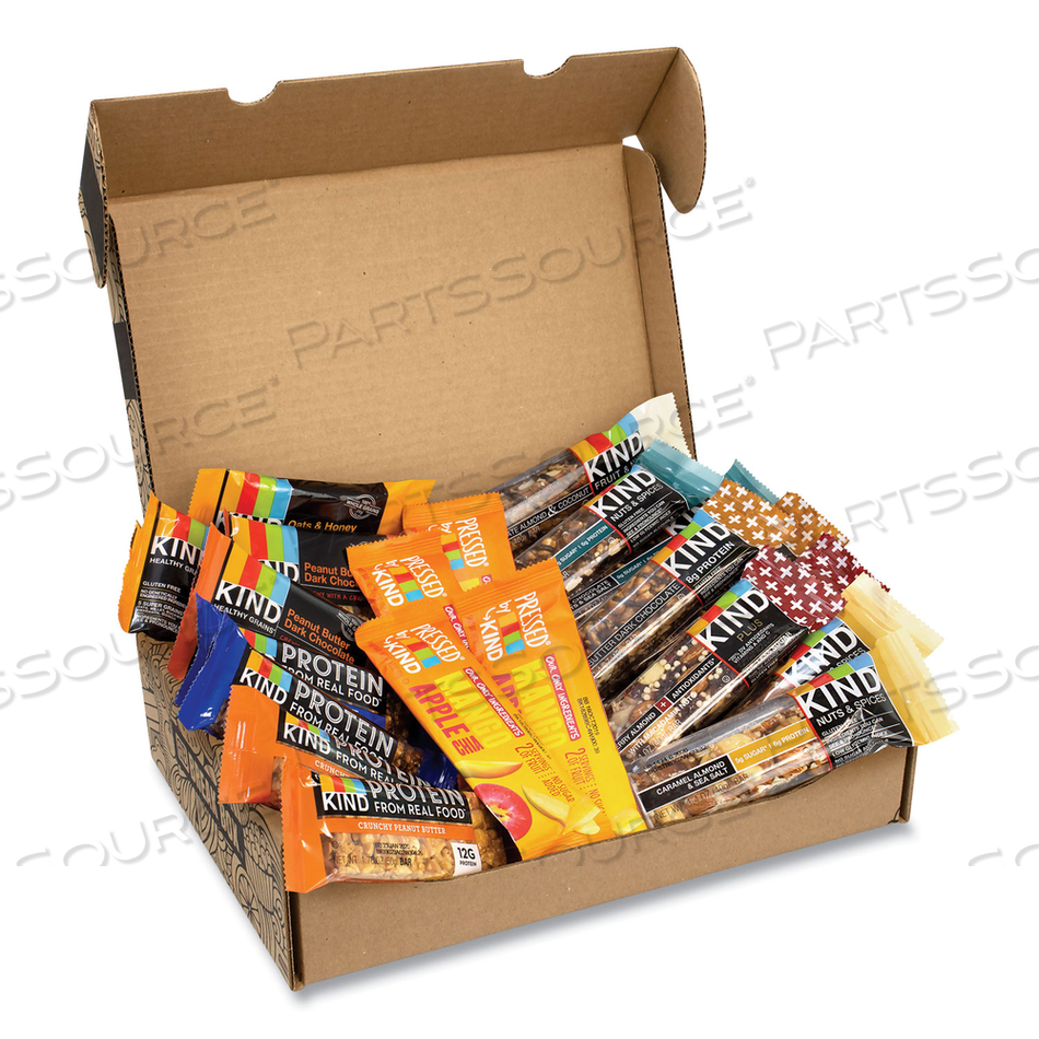 FAVORITES SNACK BOX, ASSORTED VARIETY OF KIND BARS, 2.5 LB BOX, 22 BARS/BOX 