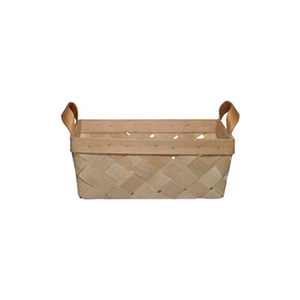 LARGE RECTANGLE 14" X 10" WOOD BASKET WITH TWO WOOD HANDLES 10 PC - NATURAL by Texas Basket Co.