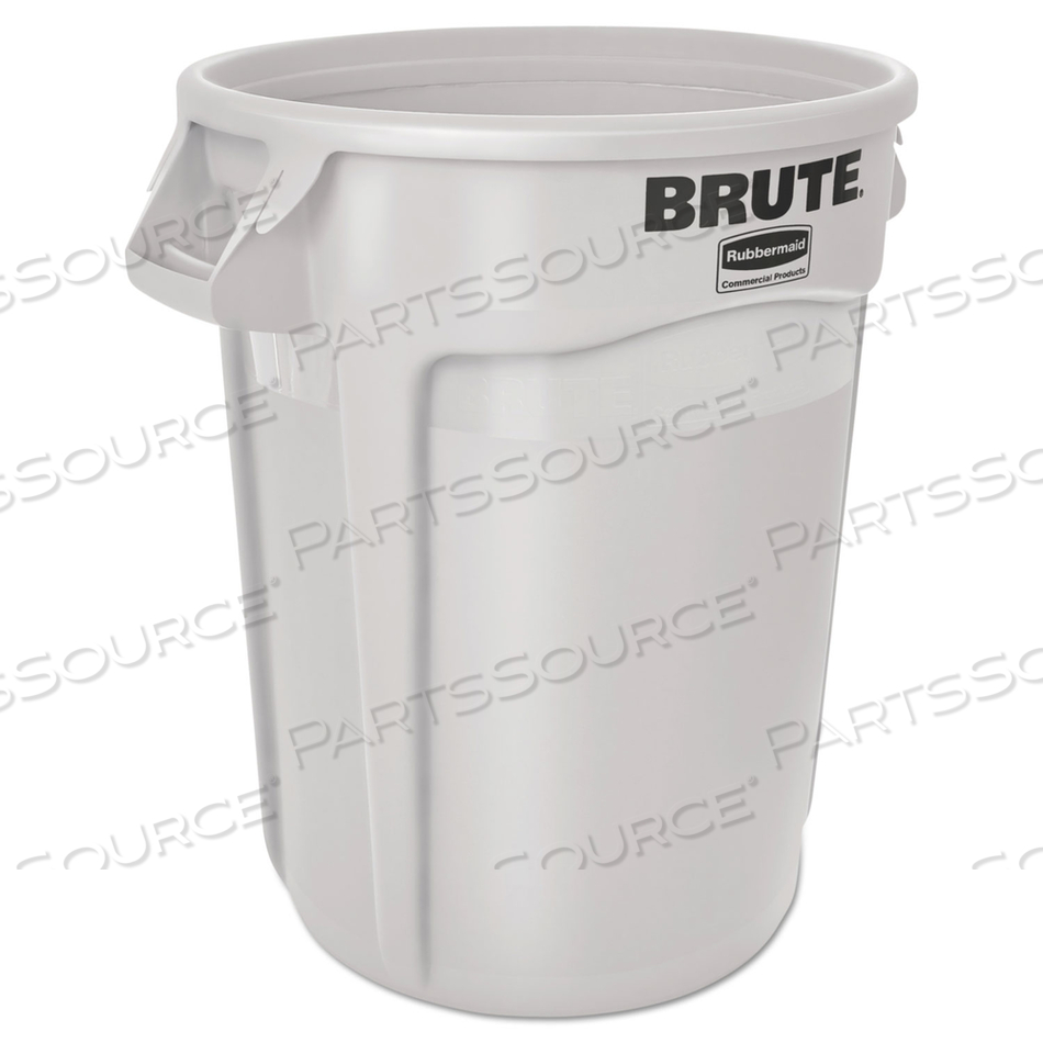 VENTED ROUND BRUTE CONTAINER, 10 GAL, PLASTIC, WHITE by Rubbermaid Medical Division